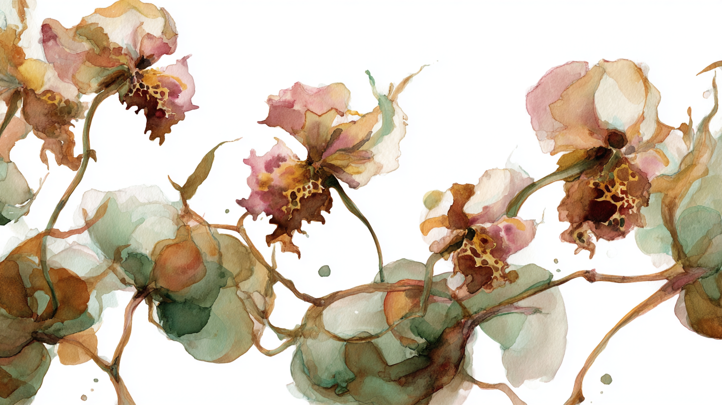 Watercolor illustration of flowers with a white background. Soft floral background symbolizing growth and transformation through business and leadership coaching.